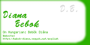 diana bebok business card